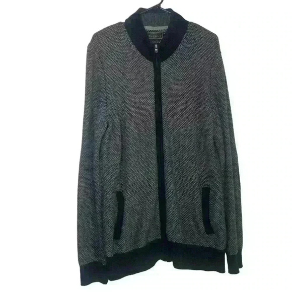 Jos.A.Bank Reserve Full zip wool blend Academia elbow patch sweater-SZ Large - Picture 4 of 8